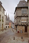 half timbered houses in old Quimper 